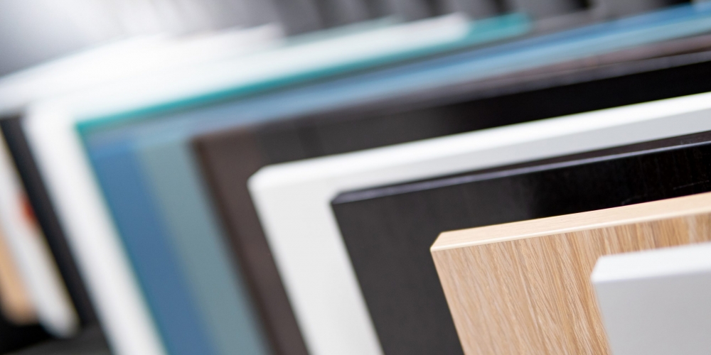 Cabinet panel materials or countertops for built-in furniture design.